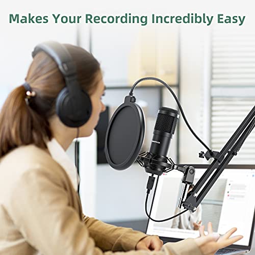 ST-800 Podcast Microphone Kit, 192kHz/24bit USB Condenser PC Mic | 192kHz/24bit chipset, cardioid pickup, studio recording, streaming gaming, voice-over YouTube Twitch, desktop creators