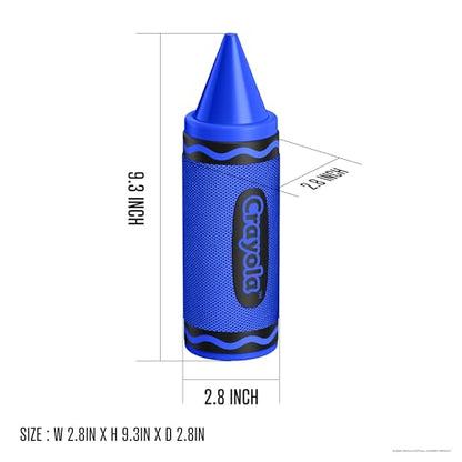 Crayola Kids Crayon Speakers Bluetooth, Portable Bluetooth Speakers | 20W Peak Power HD Sound, Mini Bluetooth Speaker Wireless with TWS Pairing BT 5.3, FM Radio Home/Party/Outdoor/Travel - color: Blue