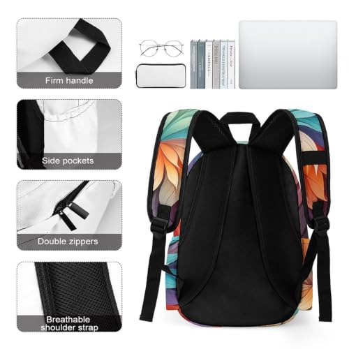 Travel Backpack for Women Men Carry On Backpack Coffee Collection Laptop Bag Lightweight Casual Daypack - color: Colorful Background Pattern