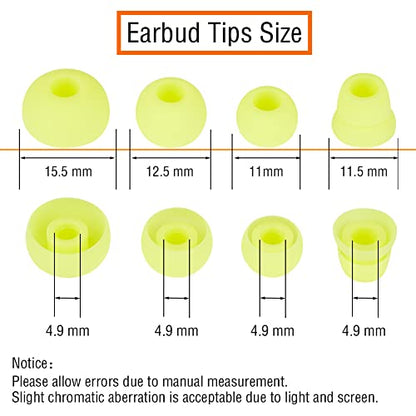 4 Pairs Silicone Replacement Earbud Tips Earbud Cap Compatible with Powerbeats 1/2/3 Wireless Beats by Dre Headphones,Ear Bud Tips(Yellow) - color: Yellow