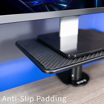VIVO Clamp-On Universal Height Adjustable Ergonomic Computer Monitor and Laptop Riser, Tabletop Desk Stand, C-Clamp Design, Black, STAND-V000SCB