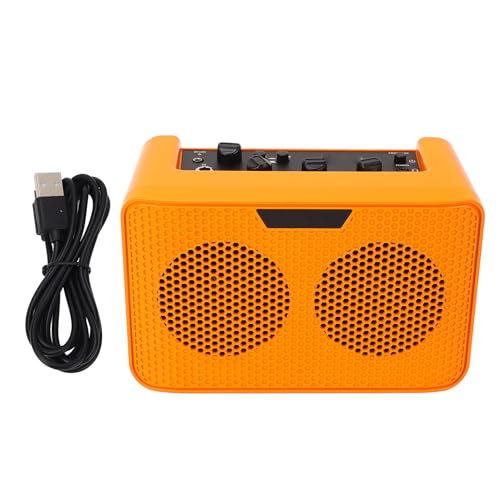 Focket Electric Guitar Amplifier, 10W Output Builtin Delay Effect Portable Guitar Amplifier, Amp Speaker with 3.5mm Headphone Jack Volume Tone Control for Desktop Coffee Table