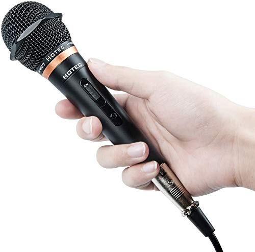 HOTEC Premium Wired Vocal Dynamic Handheld Microphones - Includes 19ft Detachable XLR Cable and ON/Off Switch - 2 Pack, Metal Black - size: H-W0702