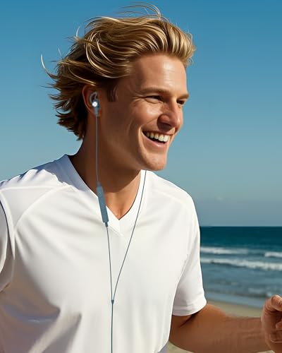 iMangoo for Apple Lightning Headphones MFi-Certified Wired Earbuds Blue