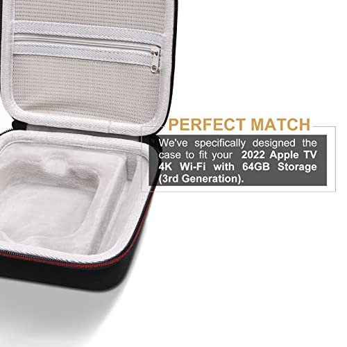 LTGEM EVA Hard Case for 2022 Apple TV 4K Wi‑Fi with 64GB Storage (3rd Generation) - Travel - Protective Carrying Storage Bag