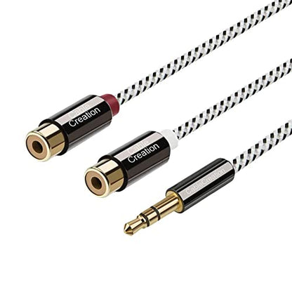 CableCreation 3.5mm Male to 2RCA Female Jack Stereo Audio Cable, 3.5mm to RCA Extension Cable Compatible with iPhone, iPad, MP3, Tablets, HiFi Stereo System, Speaker,3FT/0.92M - size: 3FT, style: 3.5mm Male to 2RCA Female