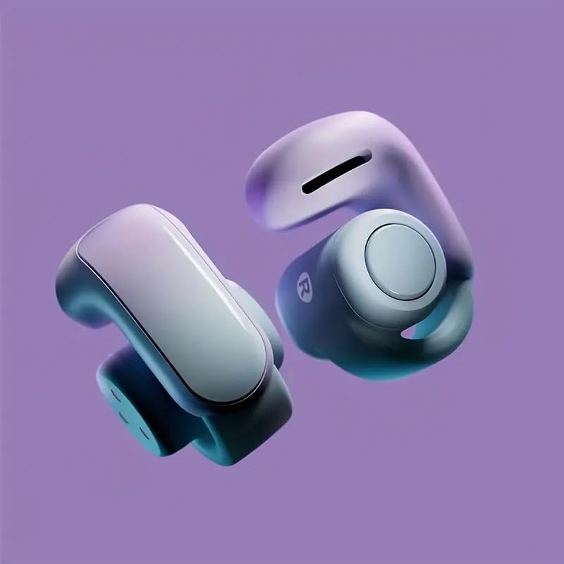 True Wireless Open Ear Clip On Earbuds with Open Audio Awareness Comfortable Fit Immersive Sound 48H Playtime Limited Edition Lilac (Purple) - color: Purple