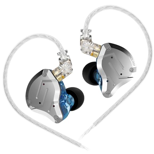 KZ ZS10 Pro in Ear Monitor Wired Headphone, KZ HiFi Earbuds in Ear Monitor Earphone with 4 Balanced Armatures and 1 Dynamic Drivers Professional IEM Headphone for Drummer Musician(Blue No Mic) | KZ Earphone with 4 Balanced Armatures and 1 Dynamic Drivers