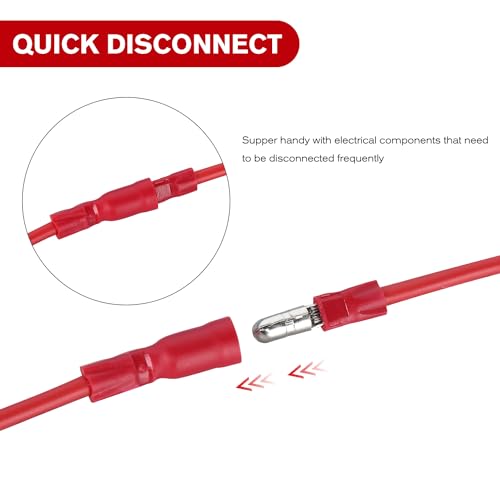 Nilight 200PCS Bullet Terminals Wire Connectors AWG 22-14 | Female & Male Butt Insulated Waterproof Electrical Connector Kit for Automotive Marine Electrical wiring - color: 200PCS Bullet Terminals