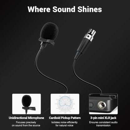 Phenyx Pro Dual UHF Auto Scan Headset/Lapel Wireless Microphones PTU-71-2B | 2 Bodypacks, 2 x 100 Frequencies, Hands-Free Speaking, Live Vocals, Worship Services, DJ Sets