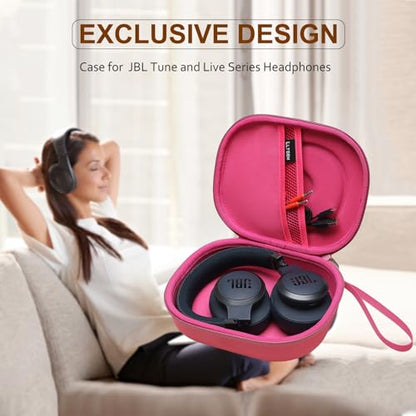 Case for JBL Tune 770NC/510BT/720BT/520BT/670NC/520C Headphones Rose | Hard Carrying Travel Case for JBL Live 770NC/670NC/680NC/780NC Headphones - color: Rose Red