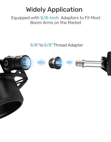 Custom Built for Blue Yeti X Shock Mount 2026 Upgrade Anti-Vibration Suspension Elastic Shock Mount Holder Clip Mics Stand with Screw Adapter Compatible with Yeti X Microphone - size: Blue Yeti X Shock Mount