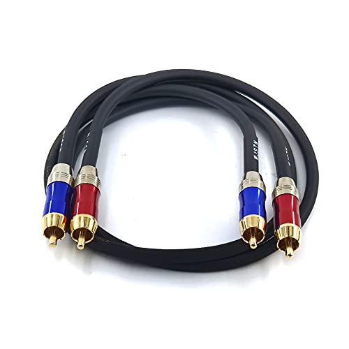 WJSTN-020 RCA to RCA Audio Cable, 1RCA Male to 1RCA Male Stereo Audio Cable Converter, Digital Stereo Audio Cable for subwoofer, Home Theater, high-Fidelity Audio-Double Shielding-2 Pack (3FT) - size: 3FT