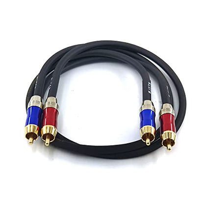 WJSTN-020 RCA to RCA Audio Cable, 1RCA Male to 1RCA Male Stereo Audio Cable Converter, Digital Stereo Audio Cable for subwoofer, Home Theater, high-Fidelity Audio-Double Shielding-2 Pack (3FT) - size: 3FT