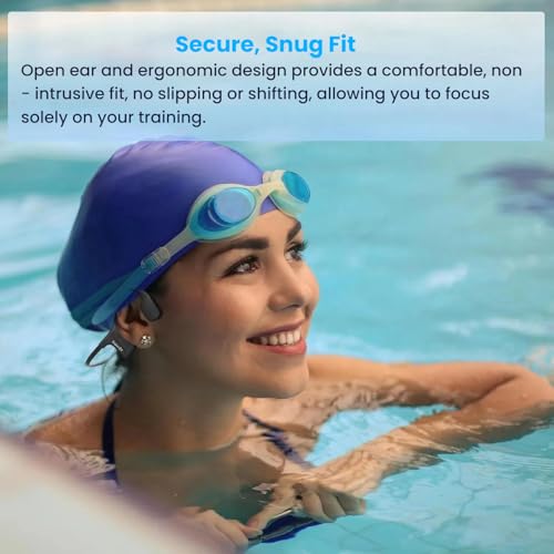 Bone Conduction Swimming Headphones IP68 Waterproof Bluetooth Headphones with 32GB MP3 Player Open Ear Wireless Headsets Underwater Multi-point connection Large Battery for Running Cycling Workouts - color: Q4-Black