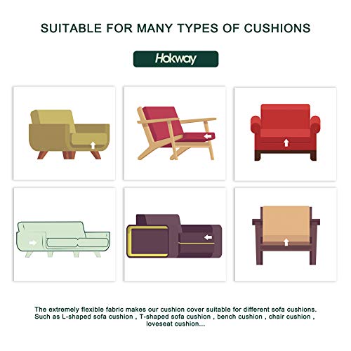 Hokway Stretch Couch Cushion Slipcovers Reversible Cushion Replacement Slipcovers Sofa Cushion Covers(Steeple Grey, 2 Pieces) - color: Steeple Grey, size: Small (2 Pieces)