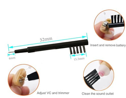 Hearing Aid Ear Domes Cleaning Tools Hearing Aid Close Domes for Resound Sure Fit Style RIC RITE and Open Fit BTE Hearing Amplifier with Brush Cleaner（S Size 8PCS) - size: S