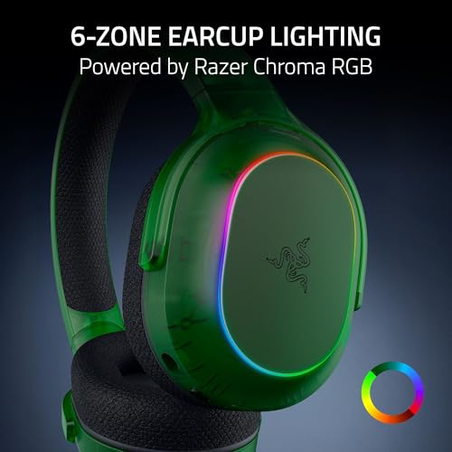 Razer Barracuda X Chroma Wireless Gaming Headset, Phantom Green | 2.4GHz Wireless & Bluetooth, Lightweight, RGB, 40mm Drivers, Cardioid Mic, 70 Hr Battery - color: Phantom Green
