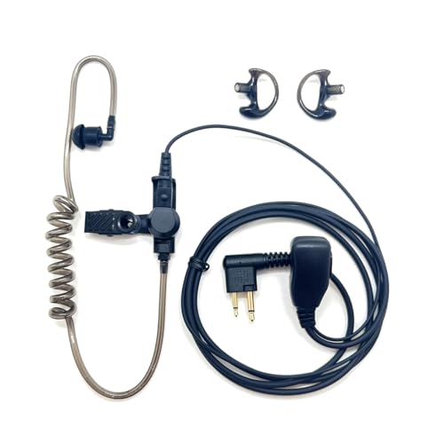 Walkie Talkies Earpieces with Mic 2 Pin Covert Air Acoustic Tube Headset for Motorola Walkie Talkie RDM2070d CP200 CP200d BPR40 CP100D CP185 CLS1410 CLS1413 CLS1450 Two Way Radio (1 Pack Black) - style: Motorola - 1 Pack(Black) - 2 Pin