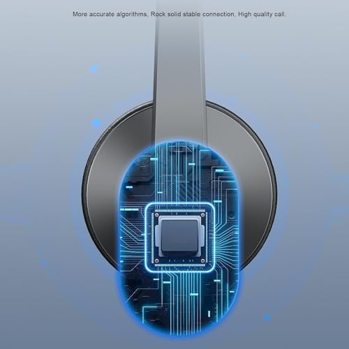 Goshyda Trucker Bluetooth Headset with AI Noise Cancelling Mic & USB Dongle, 50Hrs Talk Time Single Ear Wireless Headset for PC Phone Truck Drivers