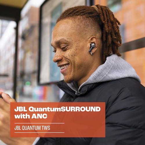 JBL Quantum TWS - Cancelling Gaming Earbuds - Black | JBL QuantumSURROUND, Low latency wireless connection, Fast Pair and JBL Dual Source, Be heard with beamforming microphones - style: JBL Quantum TWS