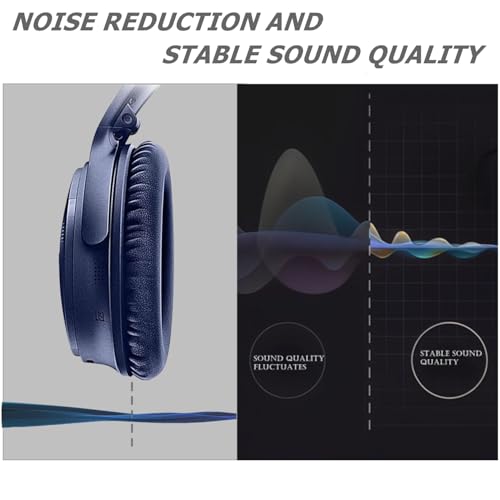 Headphones Replacement Ear Pads Cover, EarPads Cushion for Bose Quietcomfort QC15 QC25 QC35 35 ii -1 Pair (Navy Blue) - color: Navy Blue