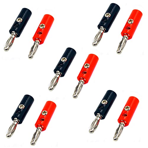 10Pcs Audio Speaker Wire Cable Banana Speaker Wire Cable Screw Plugs Connectors 4mm