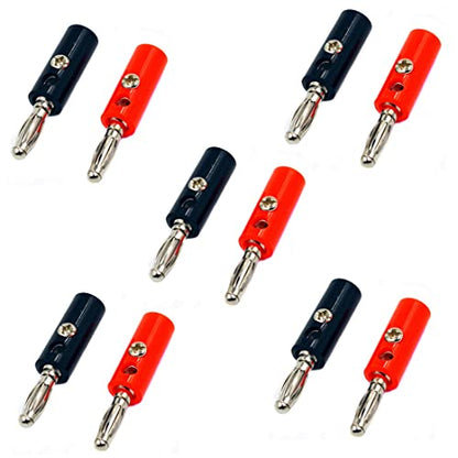 10Pcs Audio Speaker Wire Cable Banana Speaker Wire Cable Screw Plugs Connectors 4mm