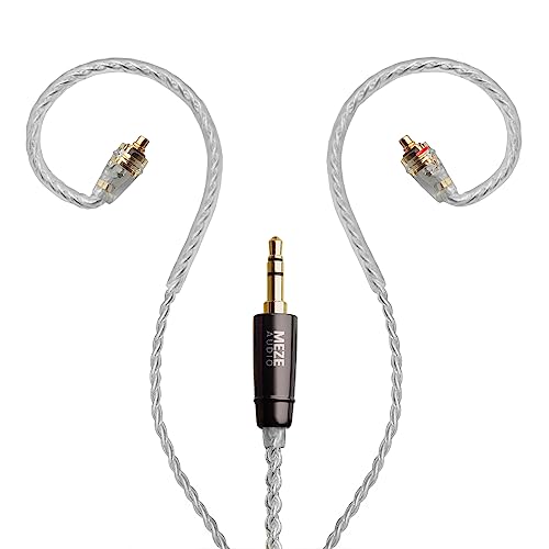 MEZE AUDIO | Rai Series MMCX | Headphones HiFi Cable Replacement 3.5mm Male to Dual MMCX Connector Plug | Silver Plated Upgrade 3.5mm Jack | Cable Length 1.2m/3.9ft - size: 3.5 mm ( Standard )