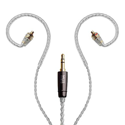 MEZE AUDIO | Rai Series MMCX | Headphones HiFi Cable Replacement 3.5mm Male to Dual MMCX Connector Plug | Silver Plated Upgrade 3.5mm Jack | Cable Length 1.2m/3.9ft - size: 3.5 mm ( Standard )