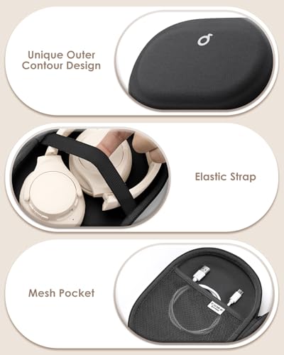 Headphone Case Hard for Bose QuietComfort Ultra QC45 QC35 QC25 QC15 QCSE - color: Black