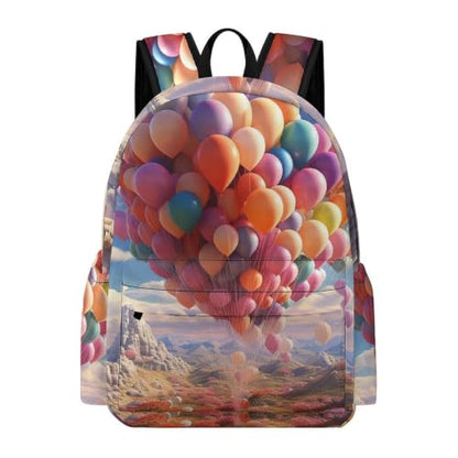 Travel Backpack for Women Men Carry On Backpack Coffee Collection Laptop Bag Lightweight Casual Daypack - color: Colorful Balloons