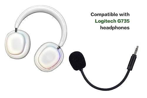 UNCLE LIGHT Replacement Game Mic for Logitech G735 Gaming Headset on PS4 PS5 PC, 3.5mm Detachable Boom Microphone