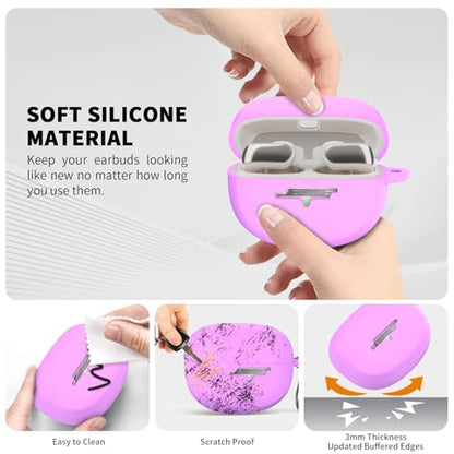 for New Bose Ultra Open Earbuds Case(2024), Purple | Silicone Shockproof Protective Cover for Bose Open Ear Wireless Earbuds Accessories with Carabiner - color: Purple