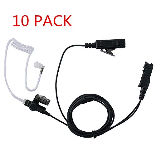 10-Pack 2-Wire Tube Earpiece Compatible with Motorola XPR3500e