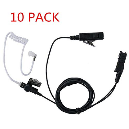 10-Pack 2-Wire Tube Earpiece Compatible with Motorola XPR3500e