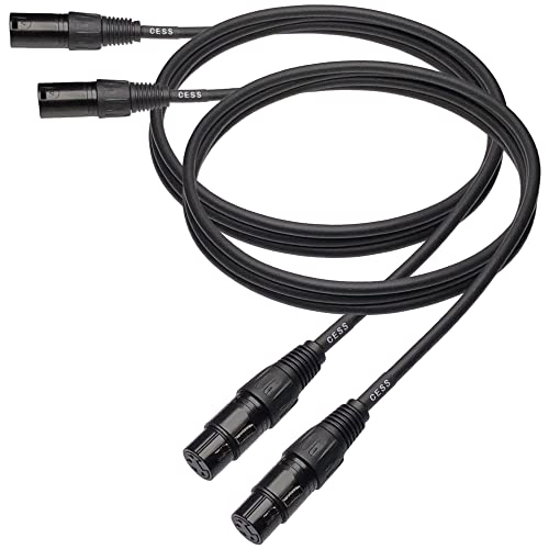CNCESS 4-Pin XLR Male to Female Balanced Extension Cable, 6 ft, 2-Pack - size: 6 Feet, 2-Pack