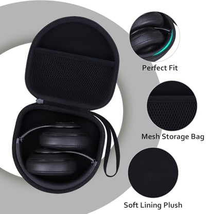 Headphone Case Compatible with JBL/Beats/BERIBES/Jlab/Picun/TOZO/KVIDIO/Soundcore Anker/Skullcandy Noise Cancelling Over-Ear Headphones, Pearl Black - color: Pearl Black