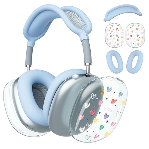 for AirPods Max Headphones Love Heart Ear Covers for AirPods Max 2 - color: Heart B/Blue