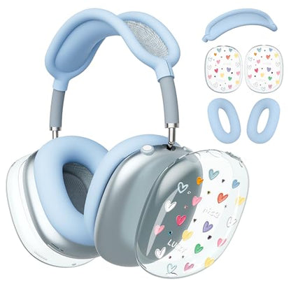 for AirPods Max Headphones Love Heart Ear Covers for AirPods Max 2 - color: Heart B/Blue