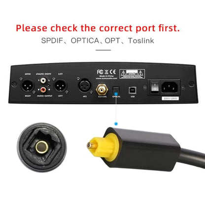 xiwai Dual Port Toslink Digital Optical Audio Splitter Adapter Fiber Optic Audio Cable 1 in 2 Out 24K Gold Plated Connectors for CD Player Black - style: Toslink