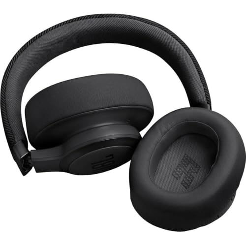 JBL Live 770NC - Wireless Over-Ear Headphones with True Adaptive Noise Cancelling with Smart Ambient, Up to 65 Hours of Battery Life, Comfort-fit Fabric Headband & Carrying Pouch (Black) (Renewed) - color: Black
