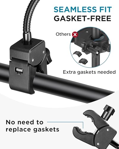 InnoGear Mic Stand Phone Holder Music Stand for All Smartphones | Horizontal, Vertical, Titled, Flexible Gooseneck, For All Phone Cases, Strong Grip, Stable, For 2.36"-3.54" Phones - size: Compact
