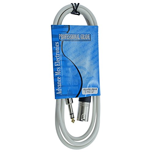 1/4" TRS to 3 Pin XLR Male Pro Audio Patch Cable Balanced and Shielded (6 Foot Feet ft Long, White) - color: White, size: 6 ft long