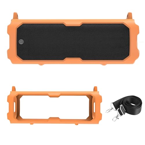 Silicone Case Cover for Xiaomi Sound Party Speaker, Soft Protective Sleeve Skin Cover Travel Protective Carrying Holder with Shoulder Strap Shockproof Anti-Drop Full Protection (Orange) - color: Orange