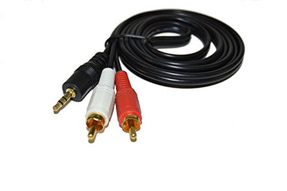 HQRP 4ft Audio Y Cable Splitter/Stereo Cord Compatible with Bose Lifestyle Subwoofer PS18 PS28 PS38 PS48 III Powered Speaker System, 1 Mini Plug to 2 RCA Plugs