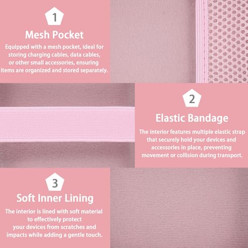 for JBL Go 5/4/3 Ultra Portable Speaker Hard Travel Case, Pink | Protective Storage Bag with Mesh Pocket & Hand Strap, Shockproof EVA Carrying Box, Soft Lining - color: Pink Case