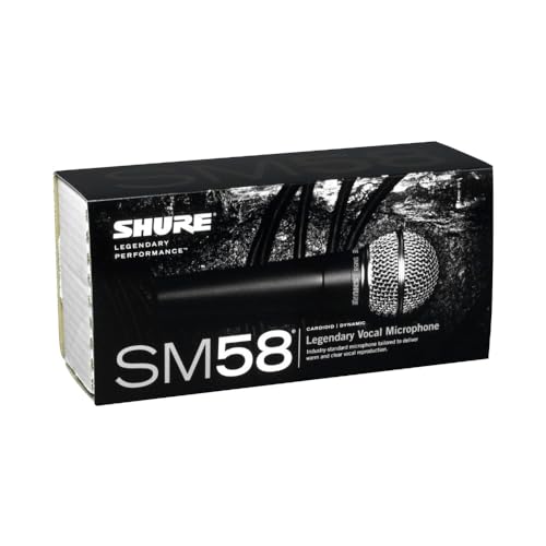 Shure SM58-LC Cardioid Dynamic Vocal Microphone Bundle with Boom Stand and XLR Cable