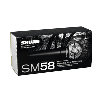 Shure SM58-LC Cardioid Dynamic Vocal Microphone Bundle with Boom Stand and XLR Cable
