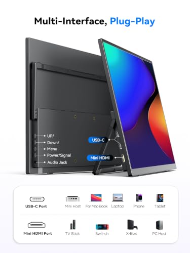 4K Portable Monitor Touchscreen 15.6'', 3840x2160 125% sRGB Laptop Monitor - size: 15.6 inch